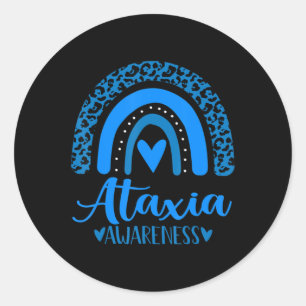 Sticker Rond nous portons l'arc-en-ciel bleu awsewwpour Ataxia 