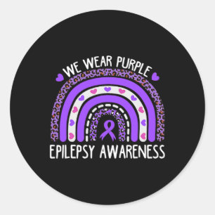 Sticker Rond Nous Portons le Léopard Violet Arc-en-Ciel Pour la