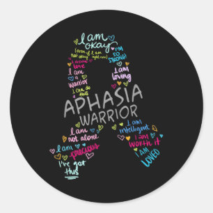 Sticker Rond Nous Portons Le Ruban Gris Aphasie Guerrier Sensib