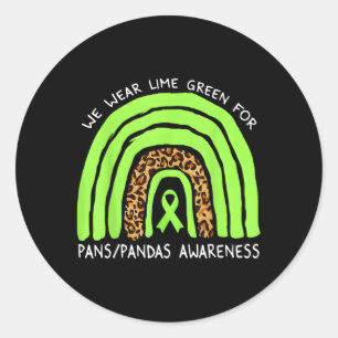 Sticker Rond Nous Portons Lime Green Rainbow Pour Les Pois Pand