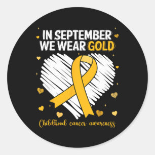 Sticker Rond Nous Portons Or Enfance Cancer Sensibilisation Gol