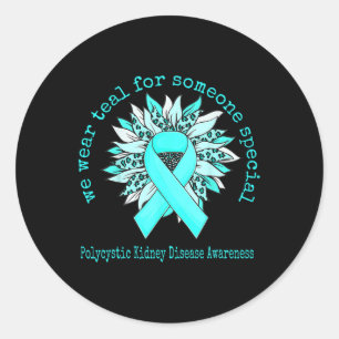 Sticker Rond Nous Portons Turquoise Polykystique Maladie rénale