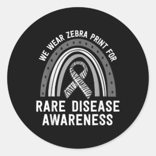 Sticker Rond Nous Portons Zebra Print Rare Disease Awareness Ed
