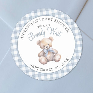 Sticker Rond Nous pouvons à peine attendre la Baby Shower de l'
