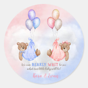 Sticker Rond Nous pouvons à peine attendre l'annonce du sexe Ou