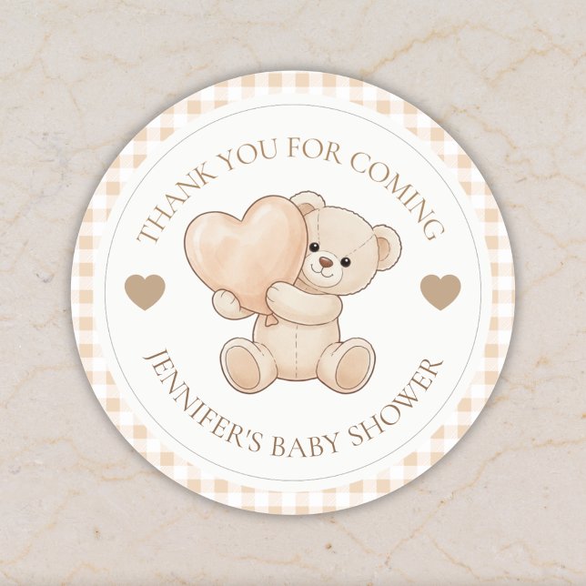 Sticker Rond Nous pouvons à peine attendre Ours en peluche Baby (Créateur téléchargé)