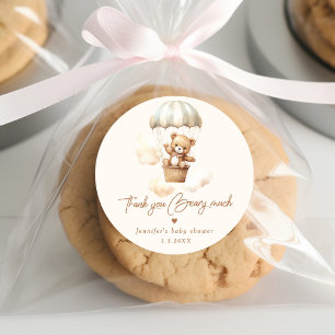 Sticker Rond Nous pouvons à peine attendre ours en peluche merc