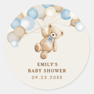 Sticker Rond Nous pouvons à peine attendre Ourson Fête pour béb