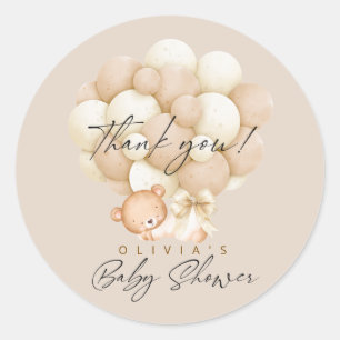 Sticker Rond Nous pouvons à peine attendre une baby shower neut