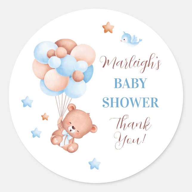 Sticker Rond Nous pouvons attendre le Baby shower (Devant)