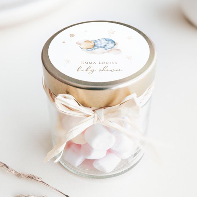 Sticker Rond Nous pouvons attendre Teddy Bear sur le Baby showe (Créateur téléchargé)