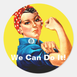 Sticker Rond Nous Pouvons Le Faire ! Rosie la riveteuse