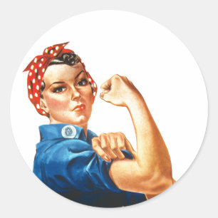 Sticker Rond Nous pouvons le faire Rosie le pouvoir des femmes