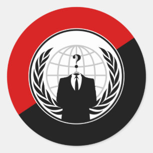 Sticker Rond Nous sommes drapeau anonyme d'anarchiste