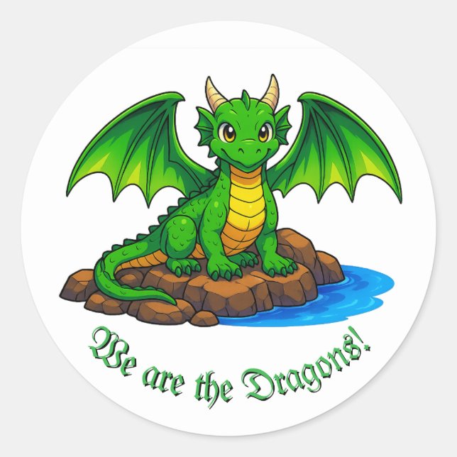 Sticker Rond Nous sommes les Dragons (Devant)
