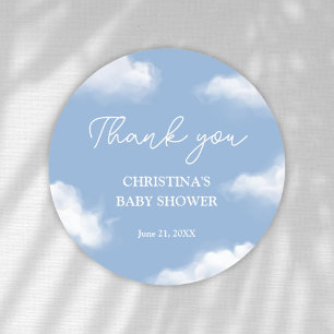 Sticker Rond Nous sommes sur le Merci de Baby shower Cloud 9