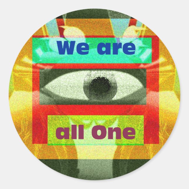 Sticker Rond Nous sommes tous un ! (Devant)