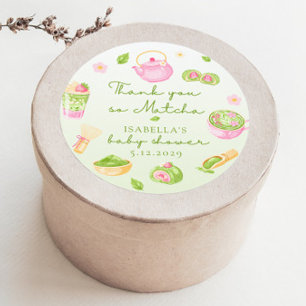 Sticker Rond Nous t'aimons tellement Matcha Baby Girl Shower