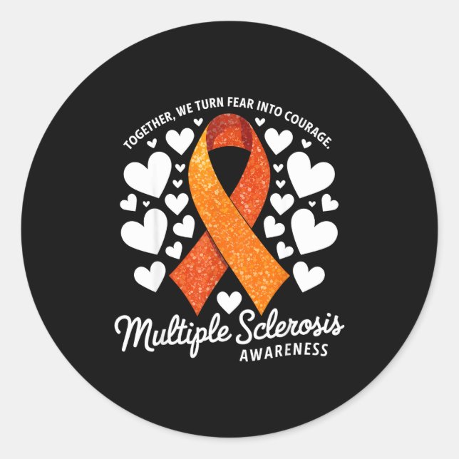 Sticker Rond Nous Transformons la Peur en Courage Sensibilisati (Devant)