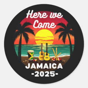 Sticker Rond Nous voilà en Jamaïque 2025 Voyage d'été en famill