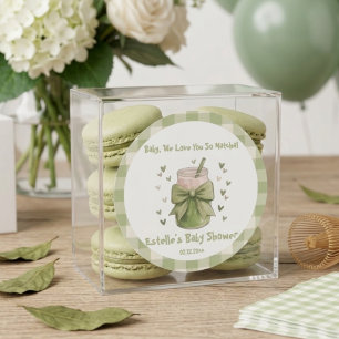 Sticker Rond Nous vous aimons tant Matcha Bow Hearts verts