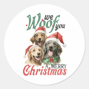 Sticker Rond Nous Vous Avons Dit Un Joyeux Vintage Noël