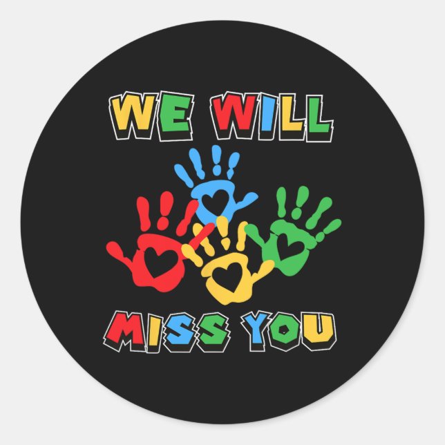 Sticker Rond Nous vous regretterons Empreinte Bonne  (Devant)