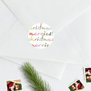 Sticker Rond Nous vous souhaitons MERRY NOËL & NOUVELLE ANNÉE C