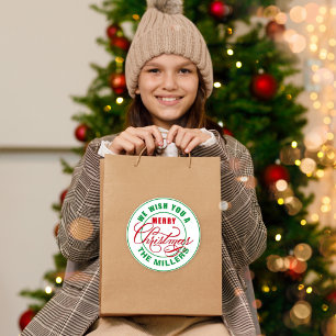 Sticker Rond Nous Vous Souhaitons Un Joyeux Noël