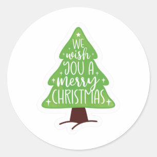 Sticker Rond Nous vous souhaitons un joyeux Noël