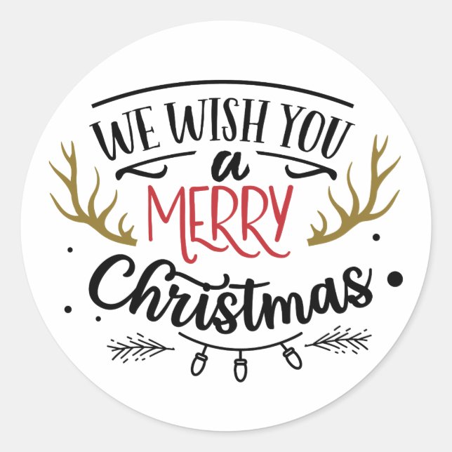 Sticker Rond Nous Vous Souhaitons Un Joyeux Noël (Devant)