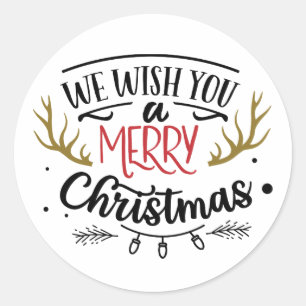 Sticker Rond Nous Vous Souhaitons Un Joyeux Noël