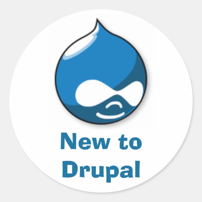 Sticker Rond Nouveau à Drupal (Devant)