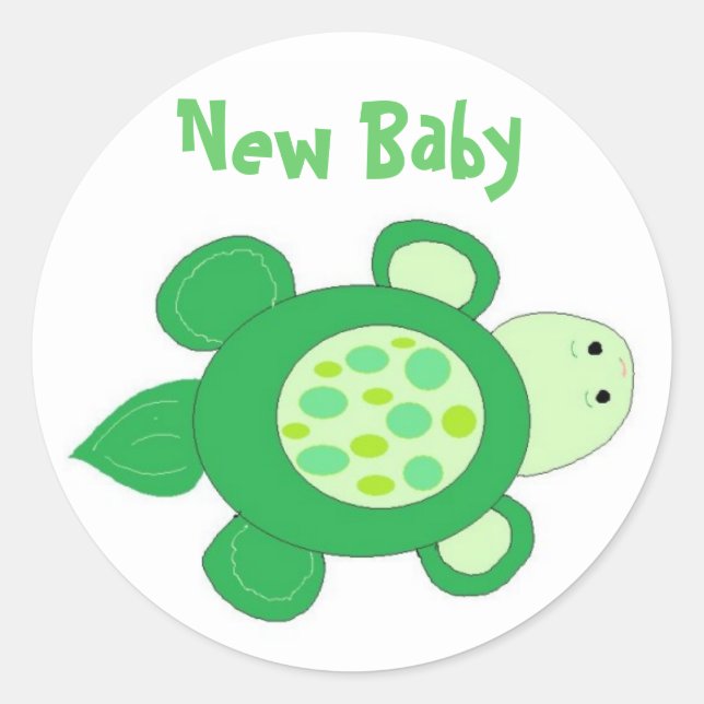 Sticker Rond Nouveau bébé (Devant)