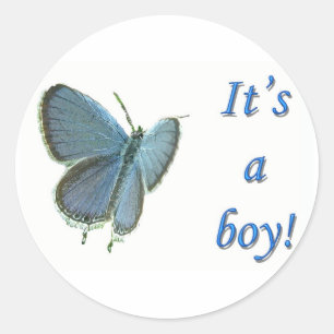Sticker Rond Nouveau bébé bleu Oriental-Coupé la queue c'est