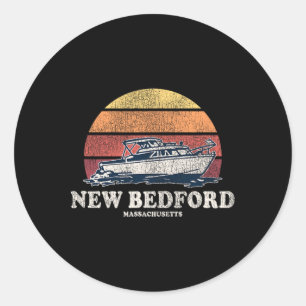 Sticker Rond Nouveau Bedford Ma Vintage Voile 70s Rétro Concept