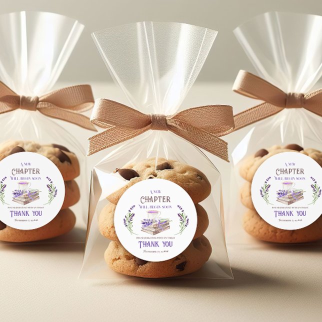 Sticker Rond Nouveau Chapitre Commence Bientôt Fête Bébé Livres (Créateur téléchargé)