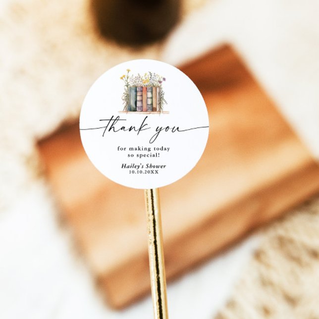 Sticker Rond Nouveau Chapitre Commence Fête Bébé Fleur Sauvage (Créateur téléchargé)