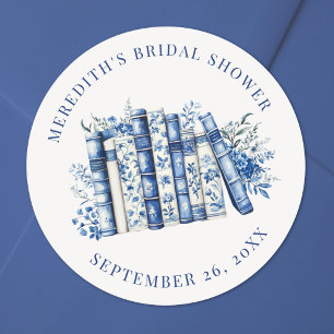 Sticker Rond Nouveau Chapitre Livre Floral Baby Shower Mariage