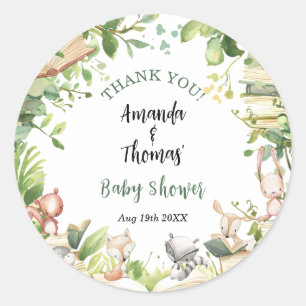 Sticker Rond Nouveau chapitre Merci Baby shower thématique