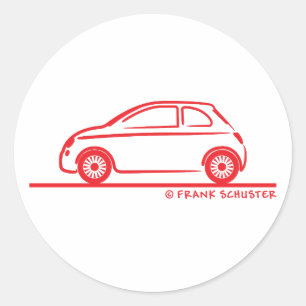 Sticker Rond Nouveau Fiat 500 Cinquecento