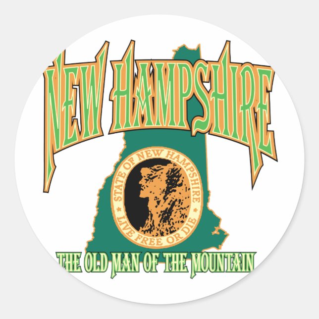 Sticker Rond Nouveau Hampshire (Devant)