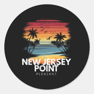 Sticker Rond Nouveau Jersey Point Pleasant Surfboard Surfing Vi