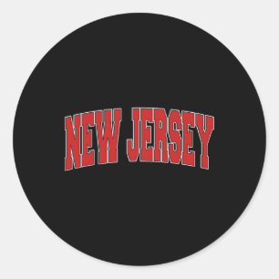 Sticker Rond Nouveau Jersey Usa État Nj Style Varsity Vintage S