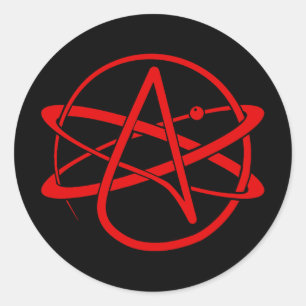 Sticker Rond Nouveau logo athée rouge