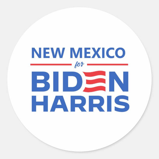 Sticker Rond Nouveau-Mexique pour Biden Harris (Devant)