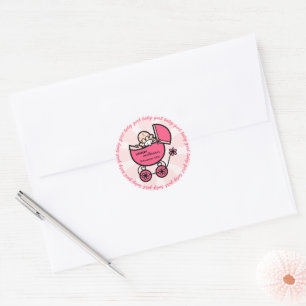 Sticker Rond Nouveau Modèle de fille de bébé