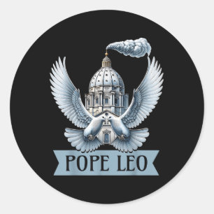 Sticker Rond Nouveau Pape Leo 2025