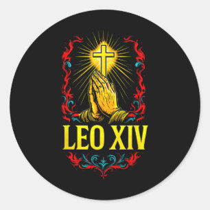 Sticker Rond Nouveau Pape Leo Xiv