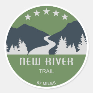 Sticker Rond Nouveau sentier fluvial